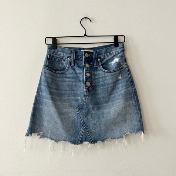 NWT MADEWELL Distressed Denim Mini Skirt - Picture 12 of 16